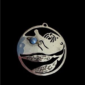 Wild Bryde Sterling Silver Otter Pendant With Lapis